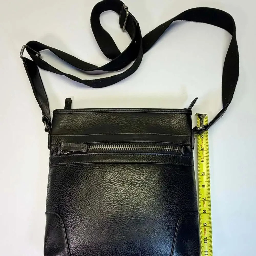 Aldo Black Leather Messenger Bag